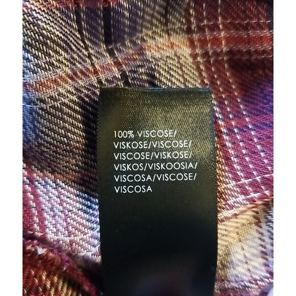 Liverpool Shirt Blouse Womens Medium Purple Plaid Button Up Long Sleeves      T3 - Picture 8 of 11